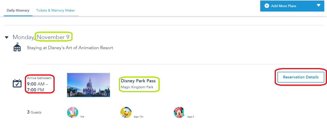 Disney Park Pass System